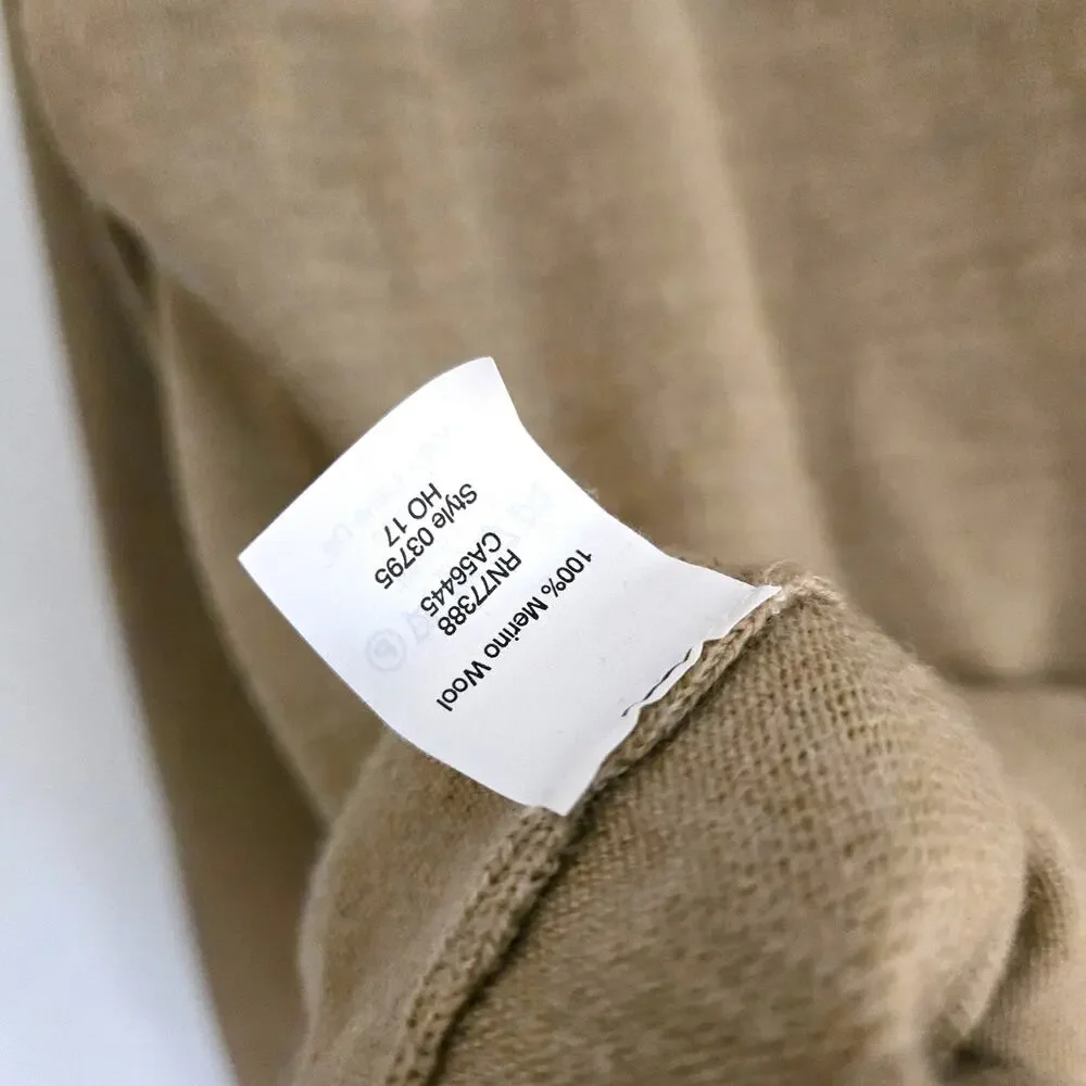 J. Crew Men's Slim Fit 100% Merino Wool V-Neck Sweater Tan M